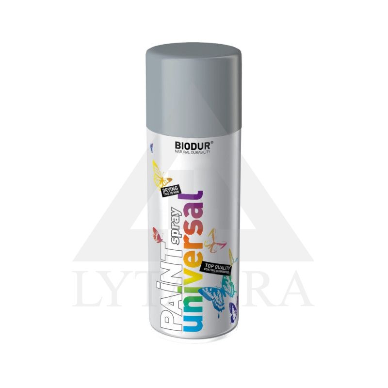 Universali aerozolinė emalė BIODUR, pilka RAL7046, 400 ml