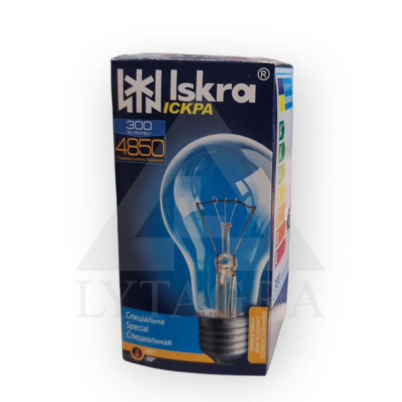 Lemputė kaitrinė pramoninio apšvietimo A65 300W E27, Iskra