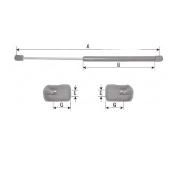 Dujinis amortizatorius galinio lango 25/870-115