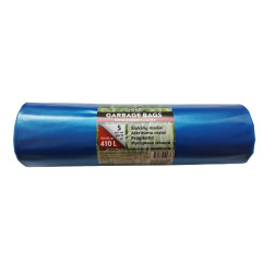 LDPE ŠIUKŠLIŲ MAIŠAS 410L 5 VNT/RUL. MĖLYNI