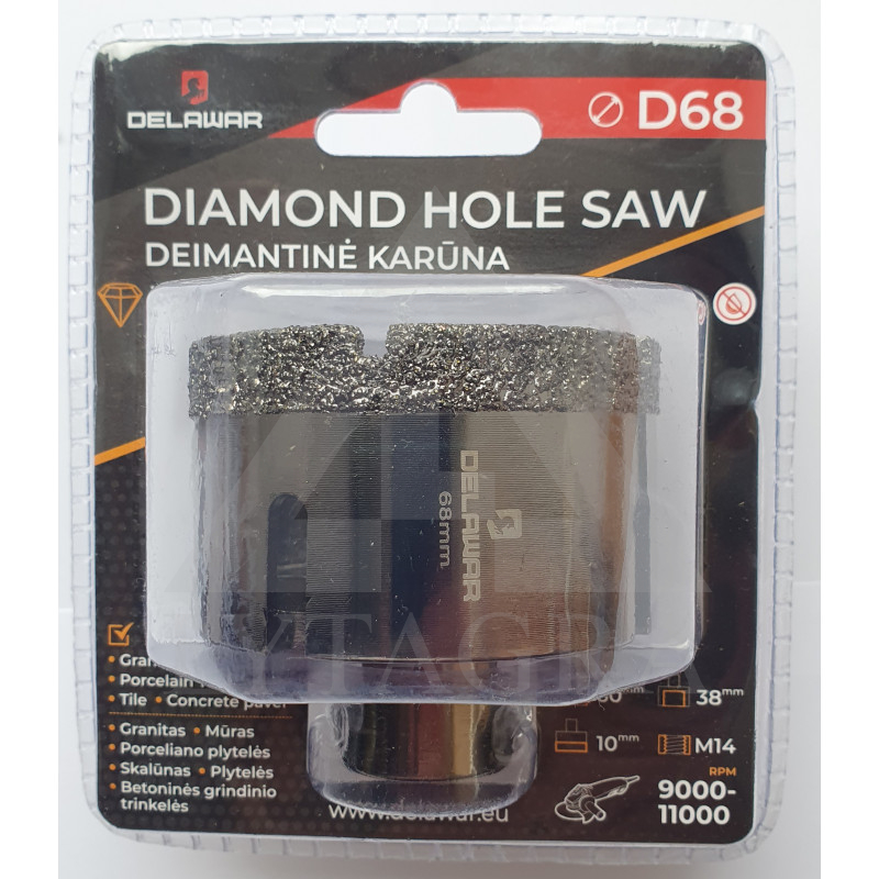 Karūna deimantinė DELAWAR M14 D68mm