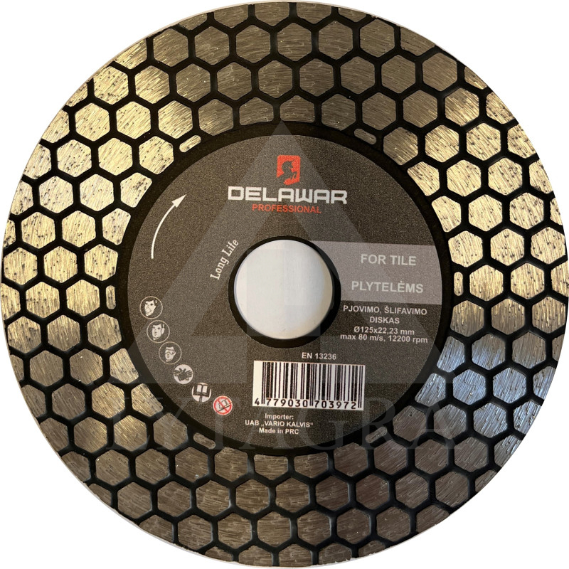 Diskas deiman pjov-šlif.DELAWAR HEX D125