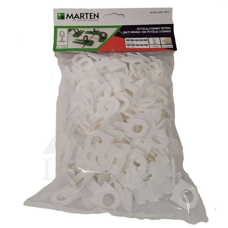 MARTEN PLYTELIŲ INKARAS 1.0MM BALTAS 100VNT
