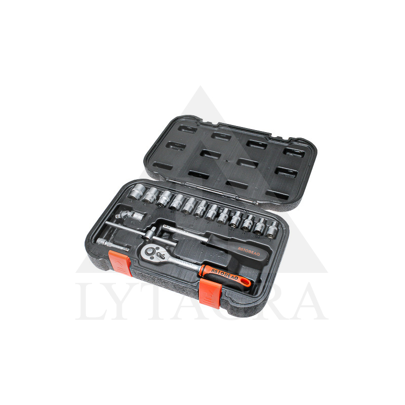 RAKTŲ IR GALVUČIŲ RINKINYS 1/4 17 DALIŲ 39917