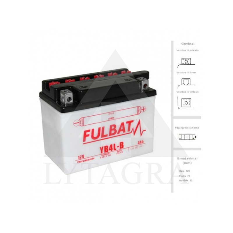 AKUMULIATORIUS FULBAT 4AH 56A 12V YB4L-B 184476