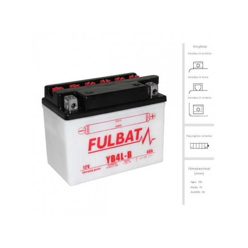 AKUMULIATORIUS FULBAT 4AH 56A 12V YB4L-B 184476