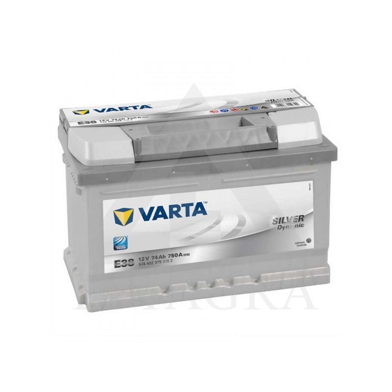 SD E38 AKUMULIATORIUS 74AH 750A EN 12V VARTA