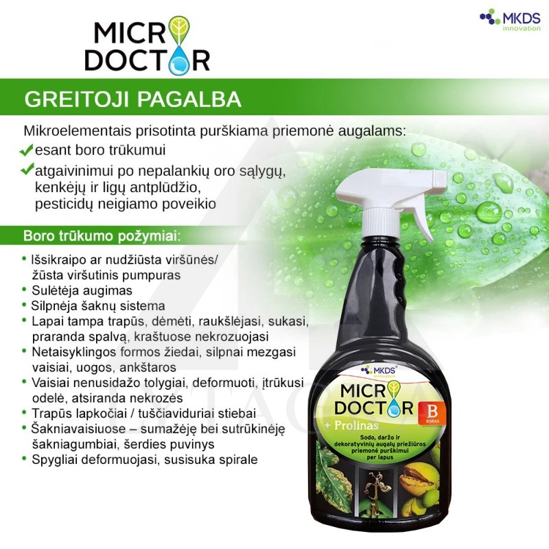 Microdoctor B, purškiama augalų priežiūros priemonė su boru 1 L