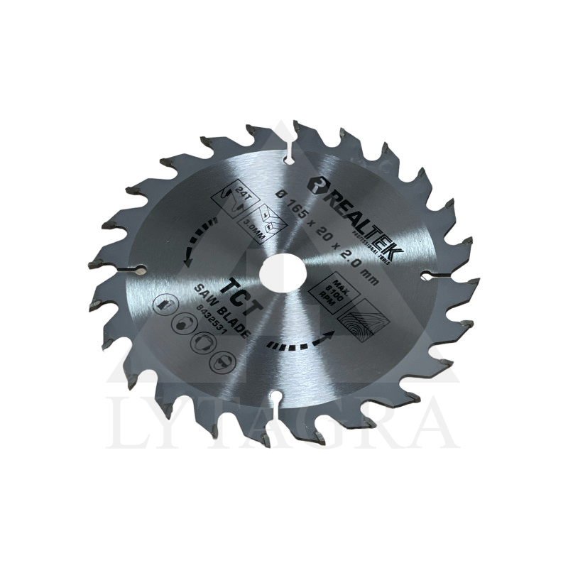 Pjovimo diskas medienai Realtek 8432531 165x20x24T