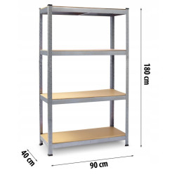 Sandėliavimo lentyna 470200 (4 lentynų) 150/600kg 180x90x40cm