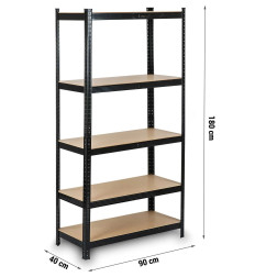 Pastiprinta sandėliavimo lentyna 4813 (5 lentynų) 265/1325kg 180x90x40cm