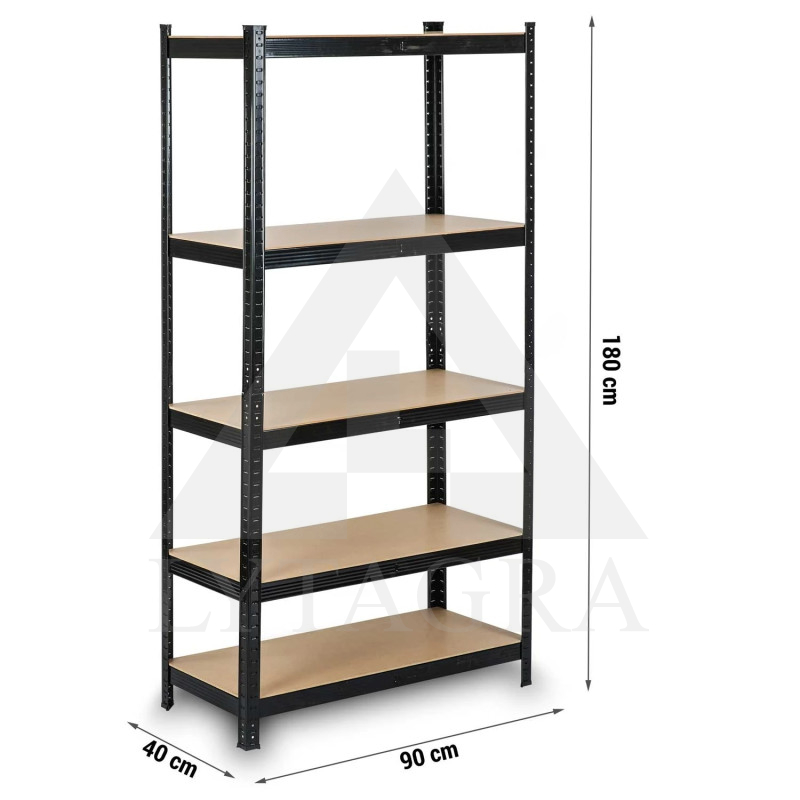 Pastiprinta sandėliavimo lentyna 4813 (5 lentynų) 265/1325kg 180x90x40cm