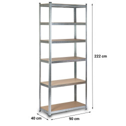 Sandėliavimo lentyna 4814 (6 lentynų) 150/900kg 222x90x40cm