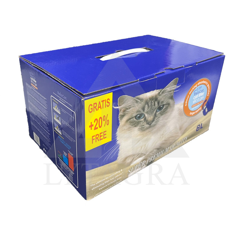 Silikoninis kačių  kraikas dėžėje su rankena, 8L/ 3kg., su kvapu