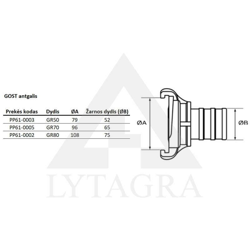 PP61-0003 GOST ANTGALIS 52MM, AL GR50