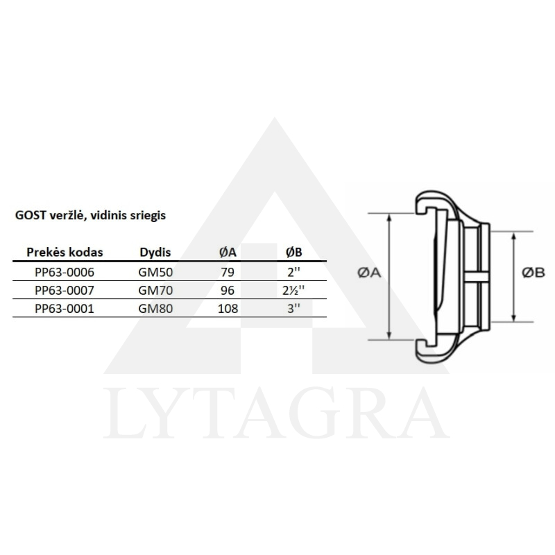PP63-0006 GOST VERŽLĖ 52MM VID. SRIEG.AL GM50
