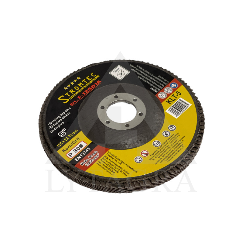 Žiedlapinis šlifavimo diskas Stromtec 125x22.23 P80 KLT-5