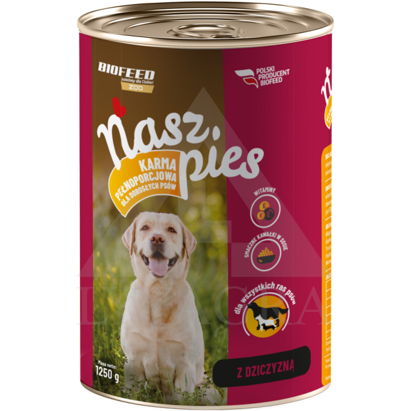 Konservai šunims su žvėriena 1250 g NP1779