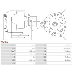 Generatorius kubota/yanmar/iseki 129150-77203
