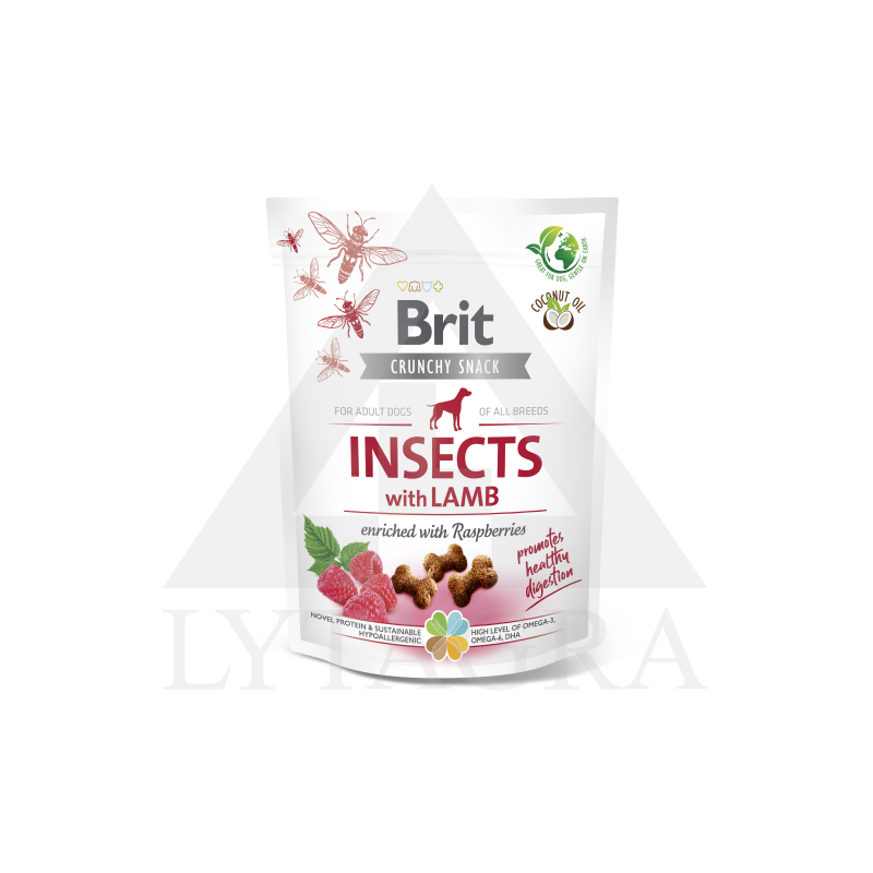 Brit Care skanėstai šunims Crunchy su vabzdžiais ir ėriena 200 g