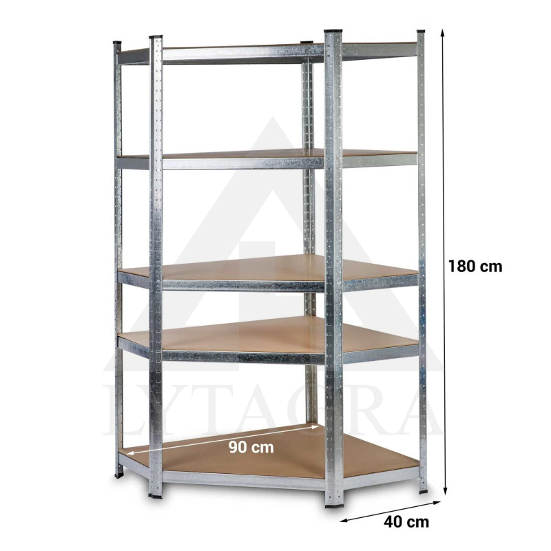 Kampinė sandėliavimo lentyna 4817 (5 Lentynų) 175/875kg 180x90x40cm