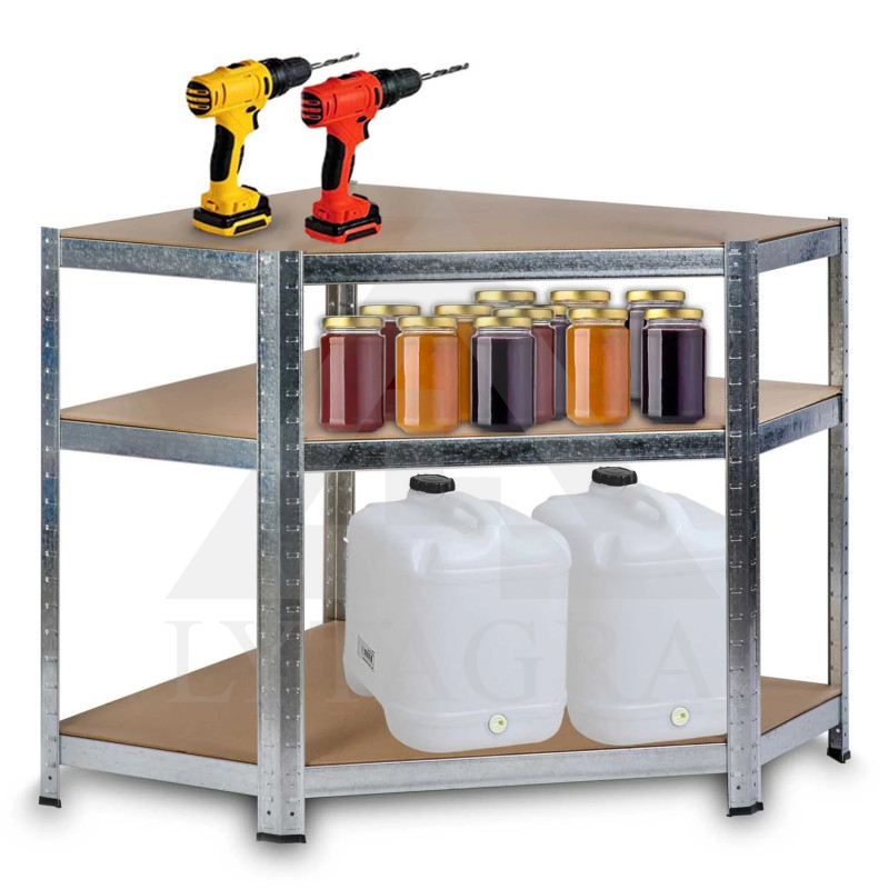 Kampinė sandėliavimo lentyna 4817 (5 Lentynų) 175/875kg 180x90x40cm