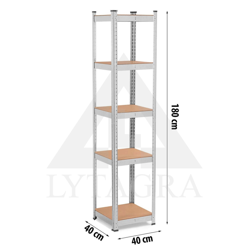 Sandėliavimo lentyna 4819 (5 Lentynų) 100/500kg 180x40x40cm