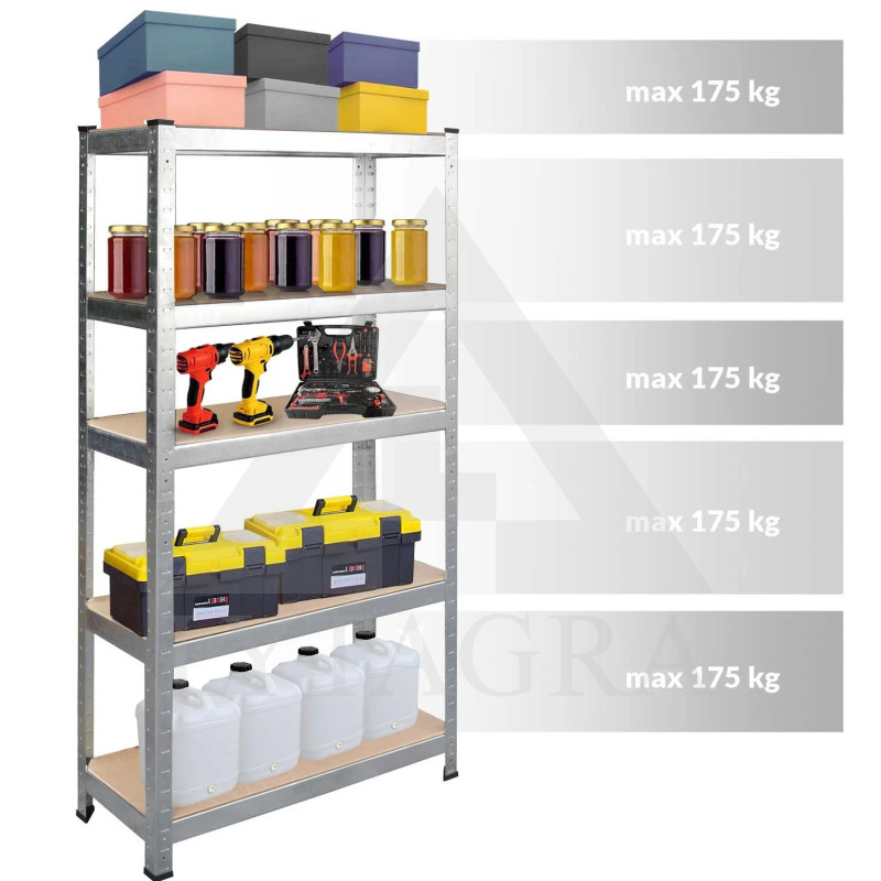 Sandėliavimo lentyna 4849 (5 Lentynų) 175/875kg 180x100x50cm