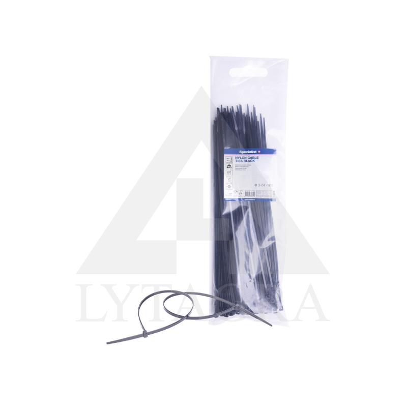Dirželis nailon. juodas 7,2x300mm,50vnt