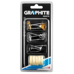55H078 GRAPHITE MINI ŠLIF.PRIEDAI RINKINĮ SUDARO 15 POLIRAVIMO ĮRANKIŲ 55H078 GRAPHITE MINI ŠLIF.PRIEDAI RINKINĮ SUDARO 15 POLIRAVIMO ĮRANKIŲ