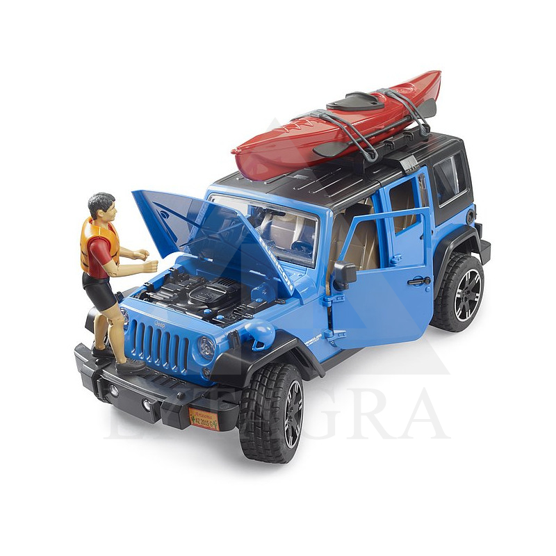 02529 Bruder Jeep Wrangler džipas su kajaku ir figūrėle