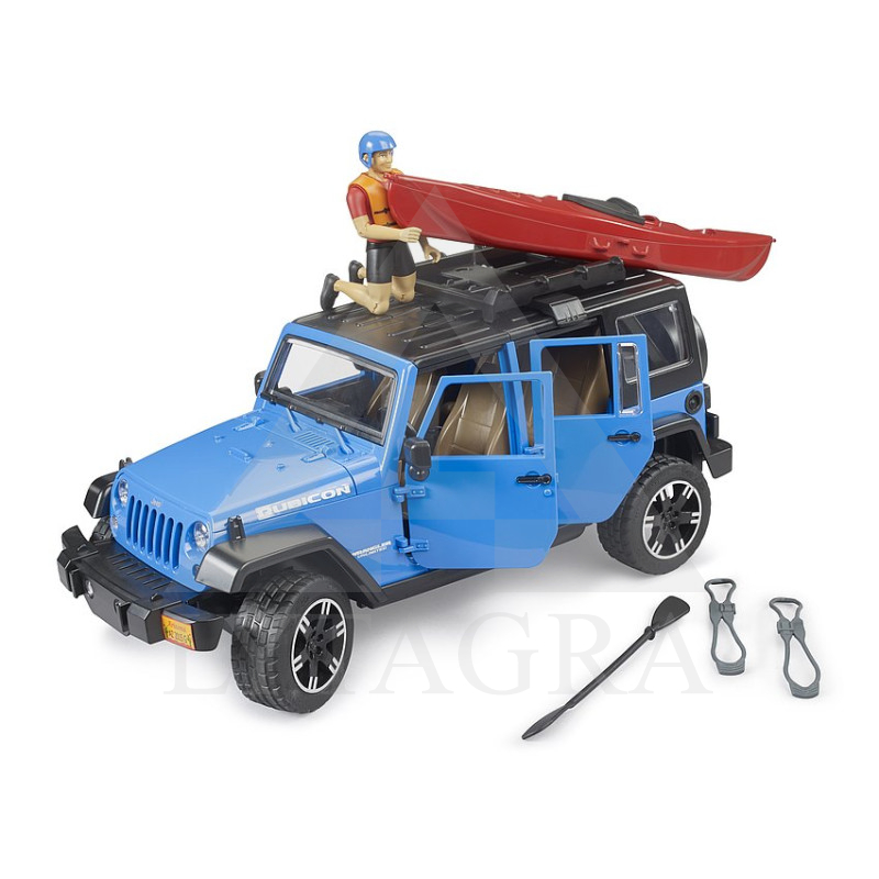 02529 Bruder Jeep Wrangler džipas su kajaku ir figūrėle