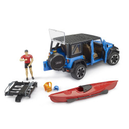 02529 Bruder Jeep Wrangler džipas su kajaku ir figūrėle