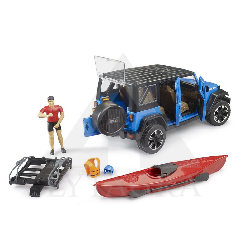 02529 Bruder Jeep Wrangler džipas su kajaku ir figūrėle