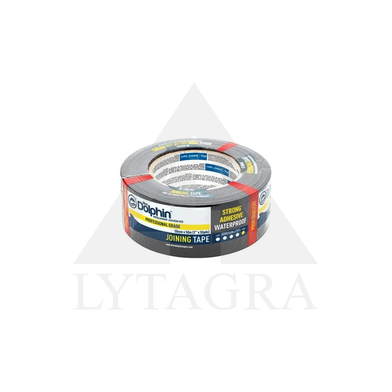 Lipnioji juosta statybinių ir kitų plėvelių sujungimui (Plastikinė, Juoda). Stora ir ypač lipni