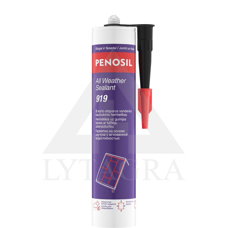 Juodas hermetikas PENOSIL All Weather Sealant 919 atsparus vandeniui, 300 ml