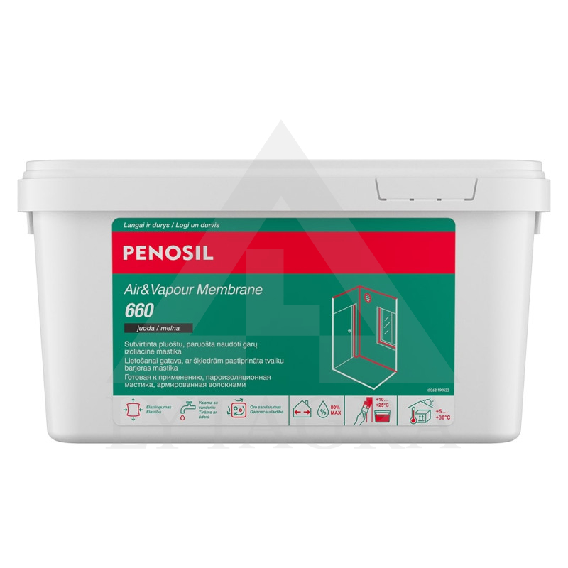 Juoda garus izoliuojanti mastika PENOSIL Air&Vapour Membrane 660, 5 kg