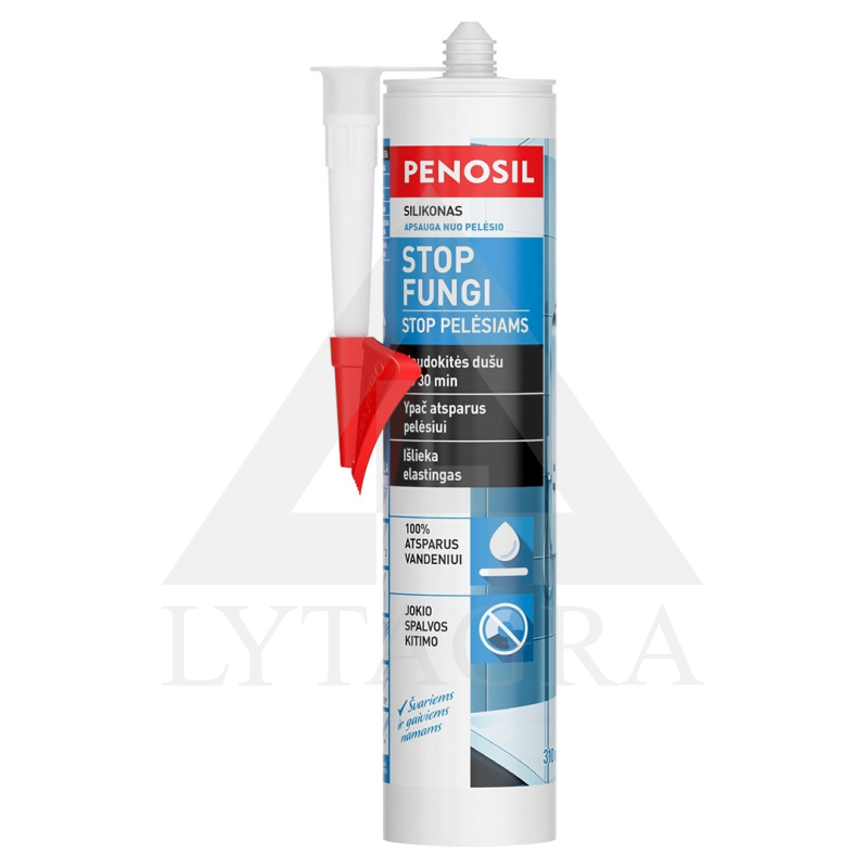 Priešpelėsinis silikoninis hermetikas PENOSIL Stop Fungi, bespalvis, 310 ml
