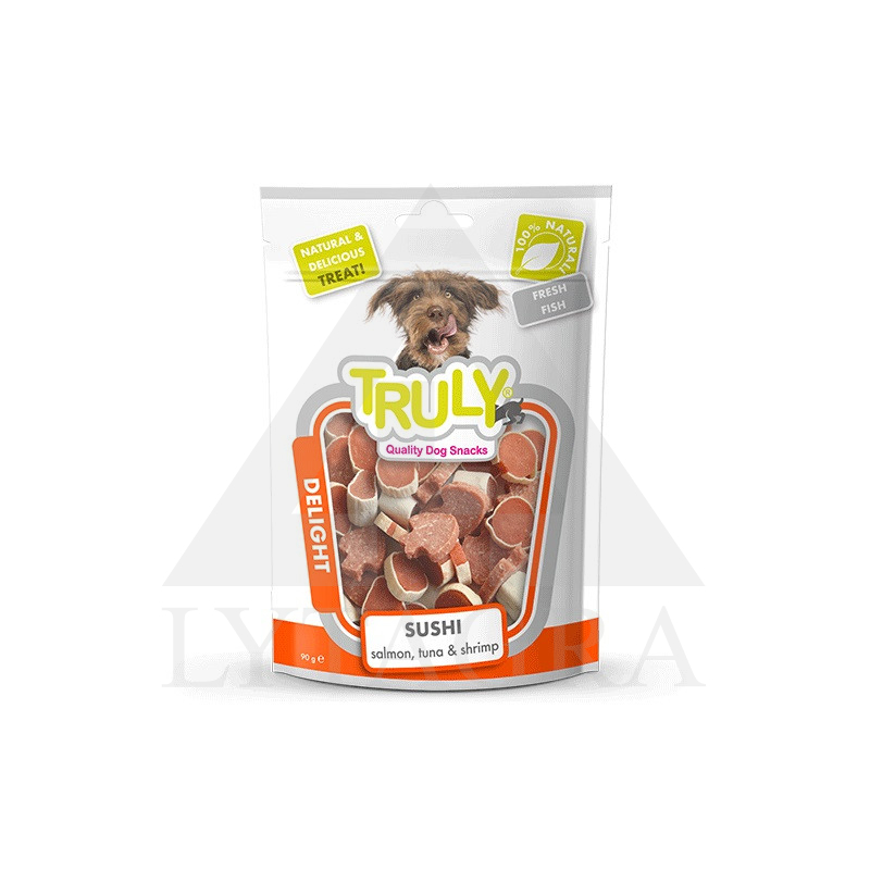 Truly skanėstai šunims su lašiša, tunu, krevetėmis 90 g