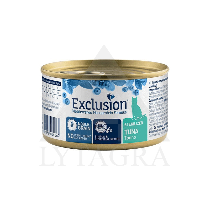 Exclusion Mediterraneo konservai sterilizuotoms katėms su tunu 85g NGCSTW85