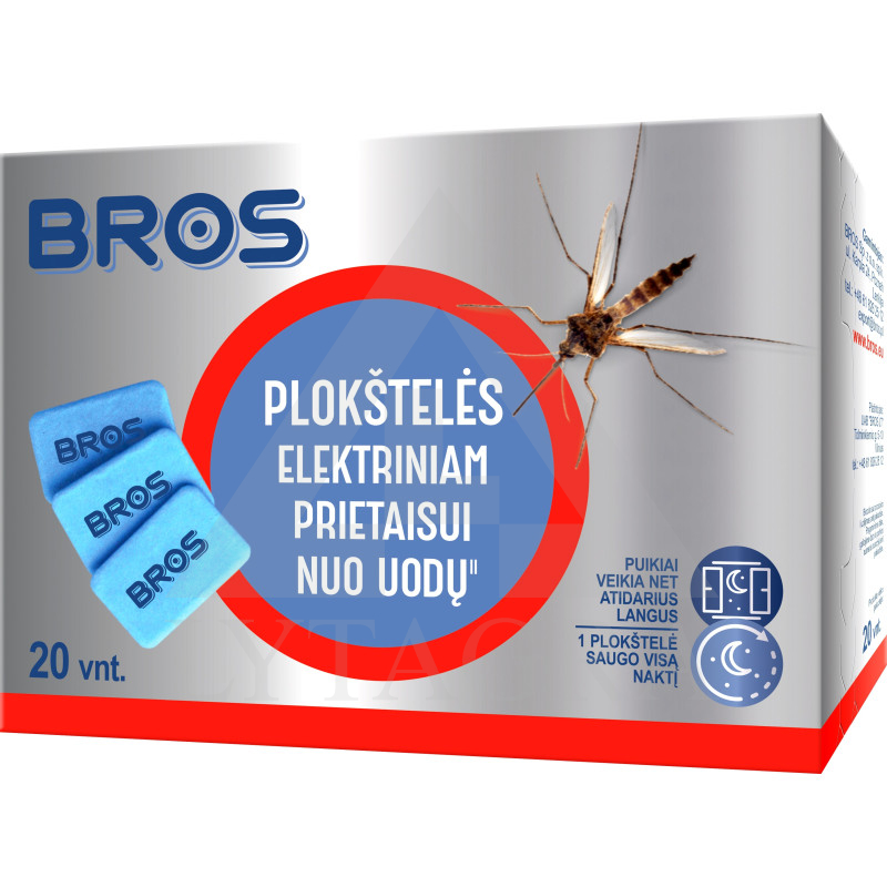 BROS Plokštelės elektriniam prietaisui nuo uodų