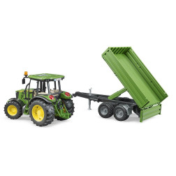 Bruder modeliukas traktorius John Deere su priekaba 02108