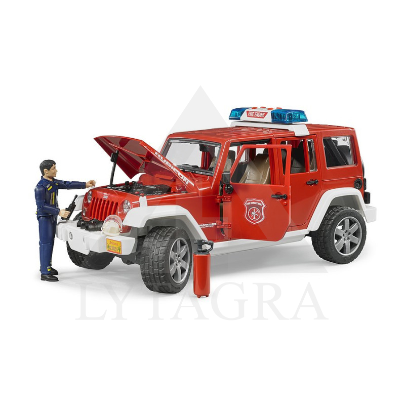 Bruder modeliukas gaisrininko visureigis Jeep Wrangler 02528