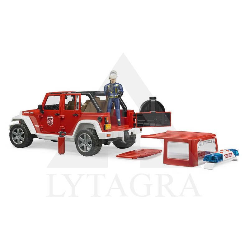Bruder modeliukas gaisrininko visureigis Jeep Wrangler 02528