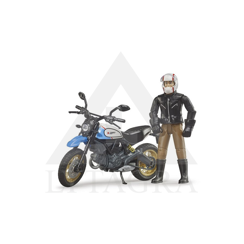 Bruder modeliukas Ducati motociklas su motociklininku 63051