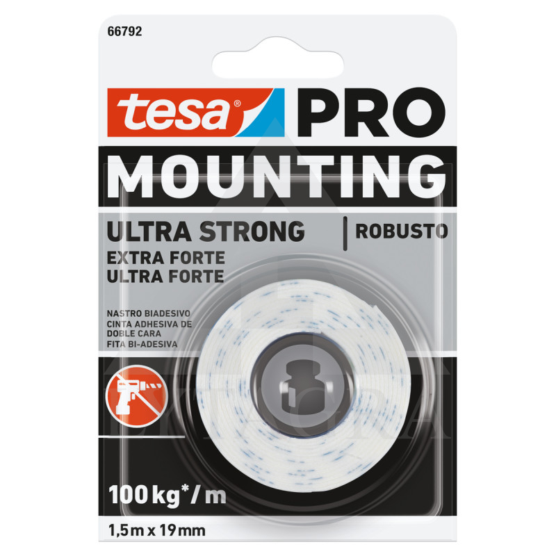Tesa PRO DVIP. JUOSTA ULTRA STRONG 1,5MX19MM WHITE66792-00004-00