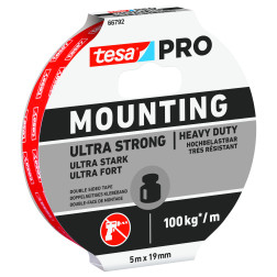 Tesa PRO DVIP. JUOSTA ULTRA STRONG 5MX19MM WHITE66792-00005-00
