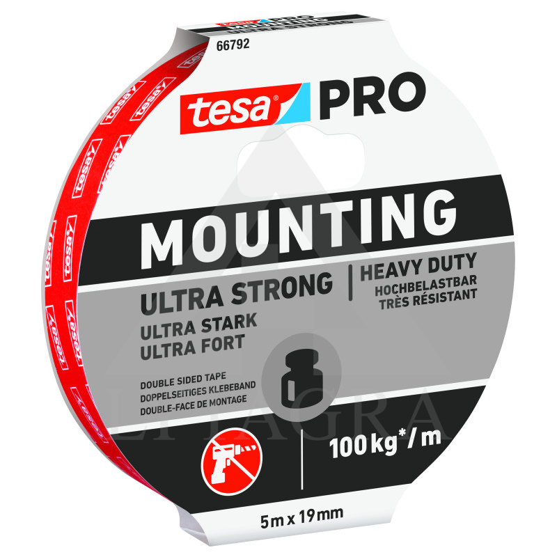 Tesa PRO DVIP. JUOSTA ULTRA STRONG 5MX19MM WHITE66792-00005-00