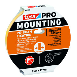 Tesa PRO DVIPUSĖ JUOSTA PE TVIRT 25MX19MM WHITE66957-00010-00