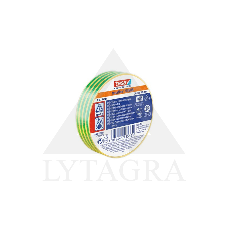TESA izoliacinė juosta gelt/žal 20mx19mm